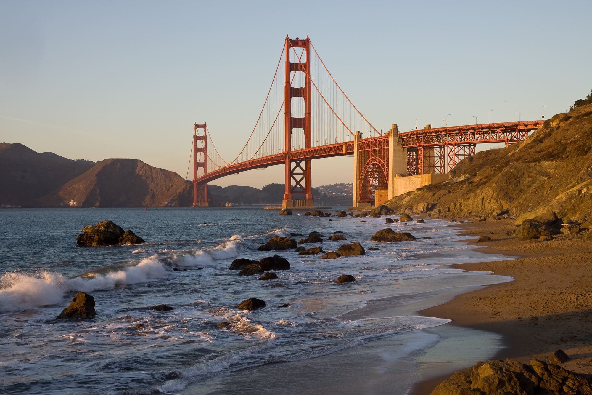 San Francisco's Golden Gate Bridge seen from Baker Beach
