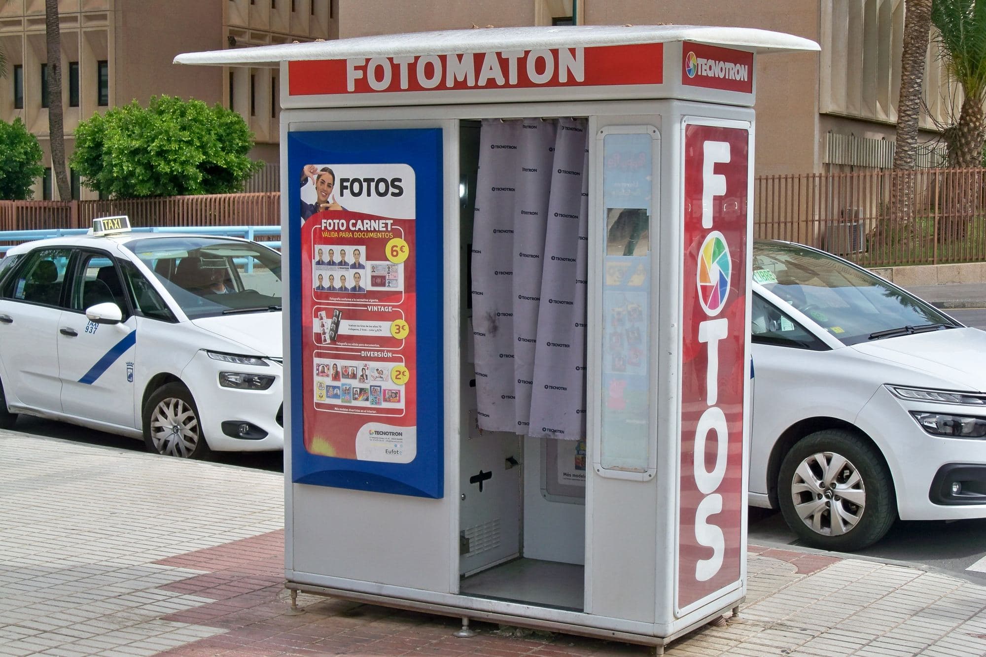 A photo booth on a street