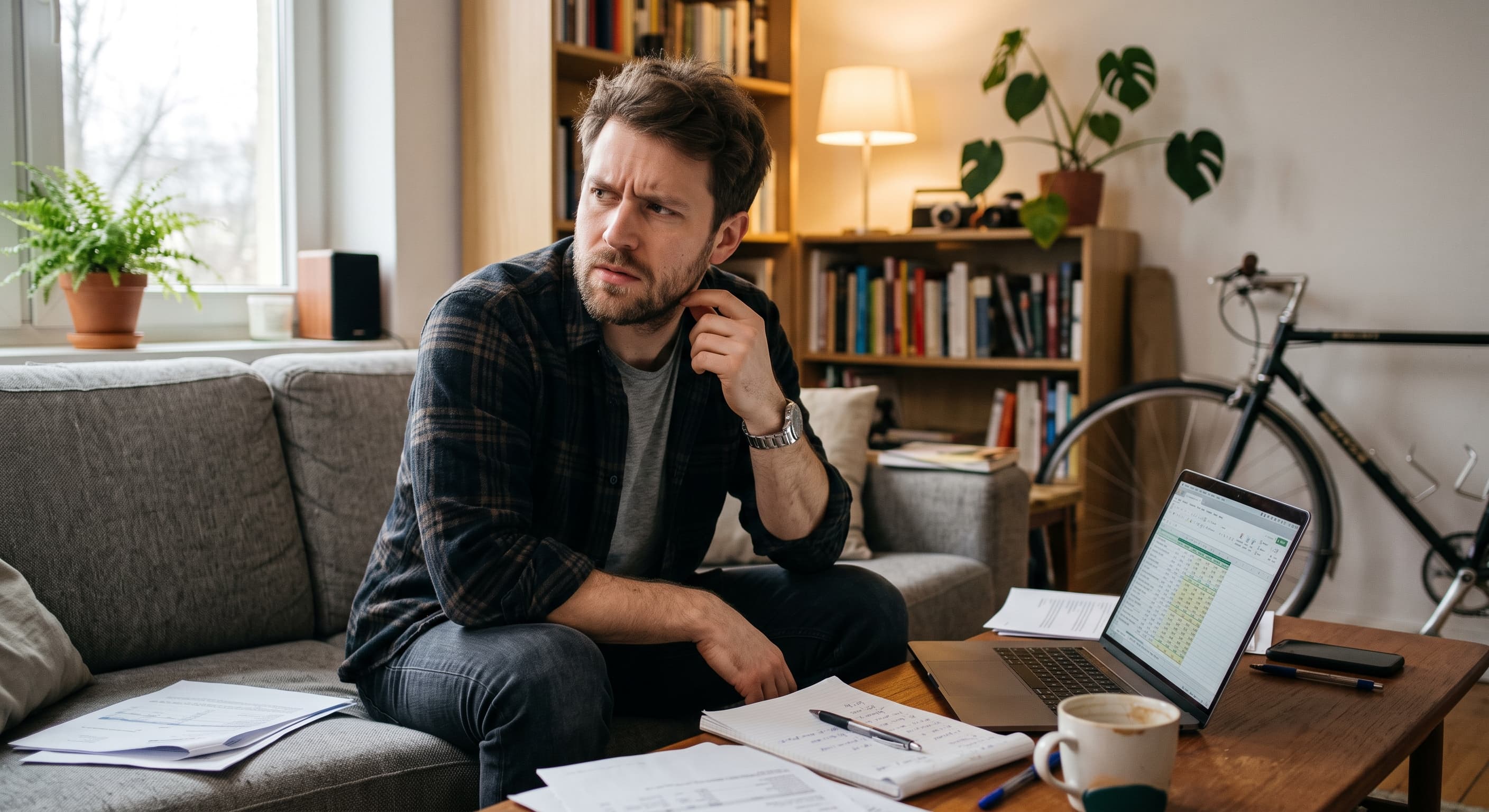 Person going through their paperwork before moving to Spain