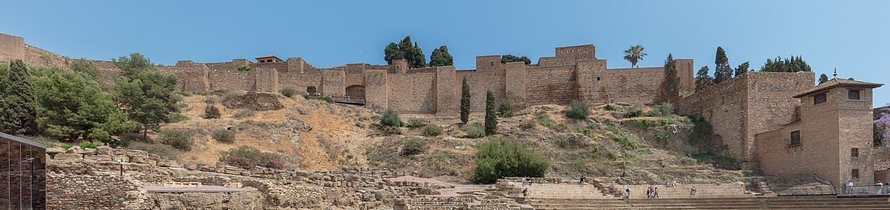 Málaga's Alcazaba fortress with the city behind it